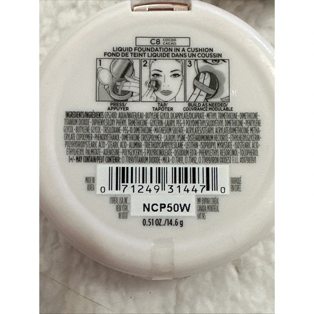L'Oreal True Match Lumi Cushion Foundation C6 C8 Cocoa 2 Pack New Sealed